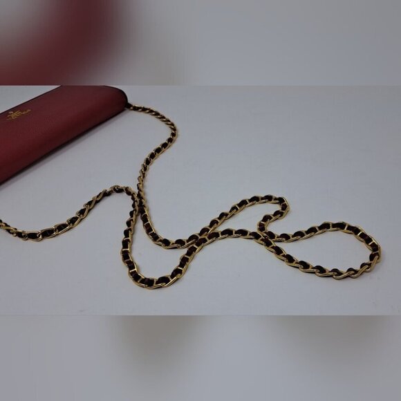 Prada Saffiano Leather Red Gold Detachable Crossbody Strap Wallet on Long Chain - Picture 7 of 16